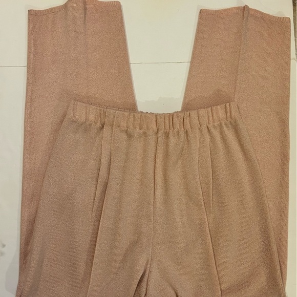 Vintage San Remo 4 Piece Pink Knit Pant Suit Cardigan Pant Skirt Tank Size XL - Picture 3 of 15